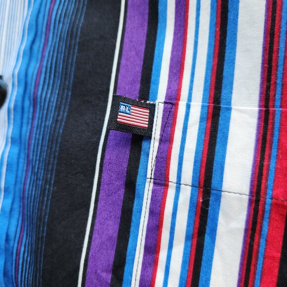 Polo Jeans Co. Ralph Lauren Multicolor Stripe Shirt Button Long Sleeve Cotton - Picture 3 of 6